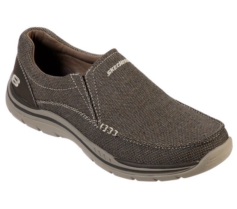 Skechers Relaxed Fit: Expected - Avillo - Mens Slip On Shoes Dark Brown [AU-SE6056]